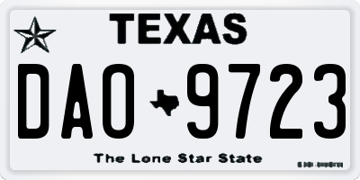 TX license plate DAO9723