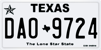 TX license plate DAO9724
