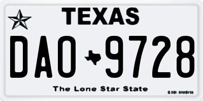 TX license plate DAO9728