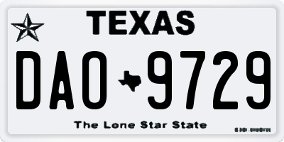 TX license plate DAO9729