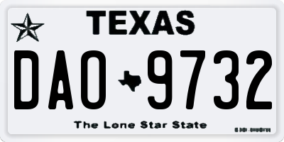 TX license plate DAO9732
