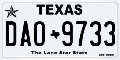TX license plate DAO9733