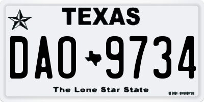 TX license plate DAO9734