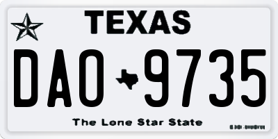 TX license plate DAO9735