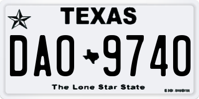 TX license plate DAO9740