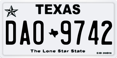 TX license plate DAO9742