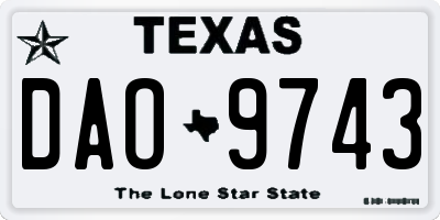 TX license plate DAO9743