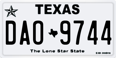 TX license plate DAO9744