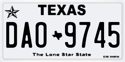 TX license plate DAO9745