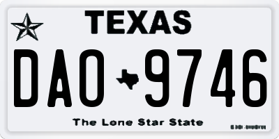 TX license plate DAO9746
