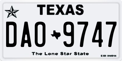 TX license plate DAO9747
