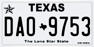 TX license plate DAO9753