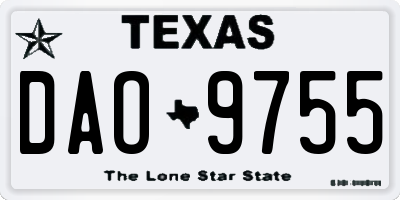 TX license plate DAO9755