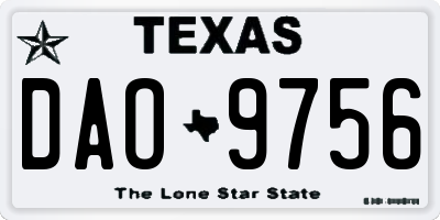 TX license plate DAO9756