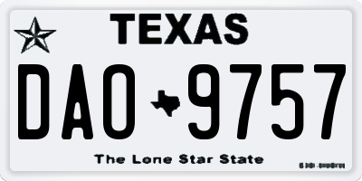 TX license plate DAO9757