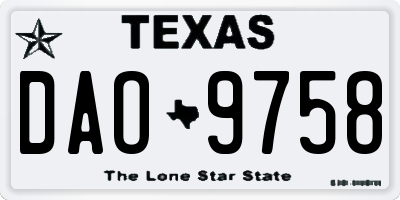 TX license plate DAO9758