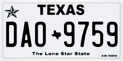 TX license plate DAO9759