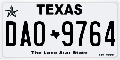 TX license plate DAO9764