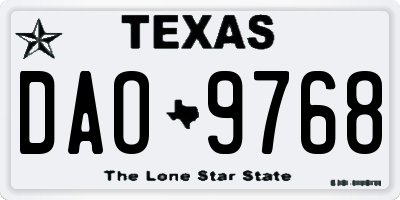 TX license plate DAO9768