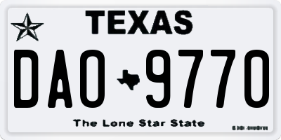 TX license plate DAO9770