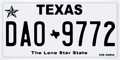 TX license plate DAO9772