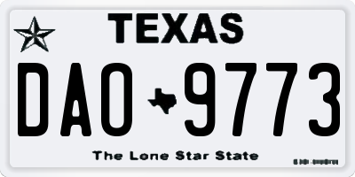 TX license plate DAO9773