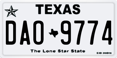 TX license plate DAO9774