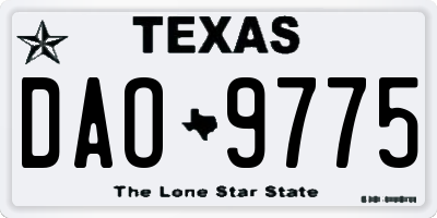 TX license plate DAO9775