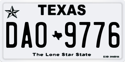 TX license plate DAO9776