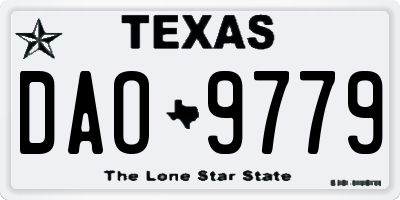 TX license plate DAO9779