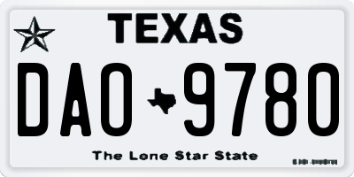 TX license plate DAO9780