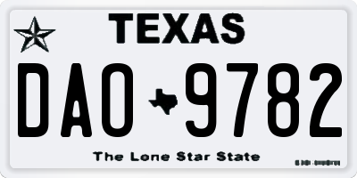 TX license plate DAO9782