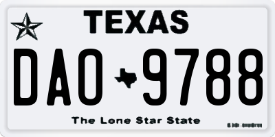 TX license plate DAO9788