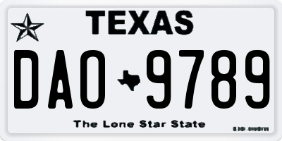 TX license plate DAO9789