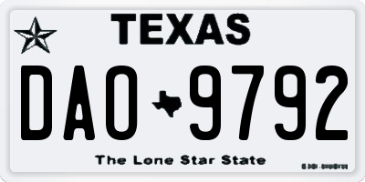 TX license plate DAO9792
