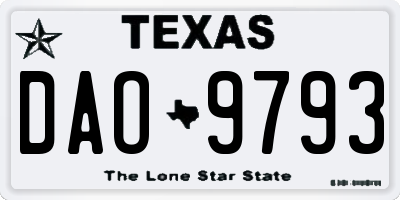 TX license plate DAO9793