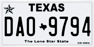 TX license plate DAO9794
