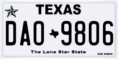 TX license plate DAO9806