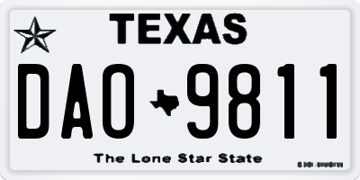 TX license plate DAO9811
