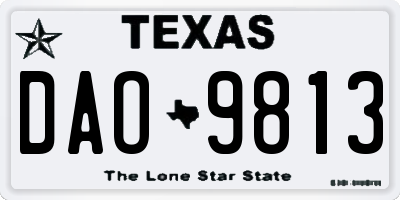 TX license plate DAO9813