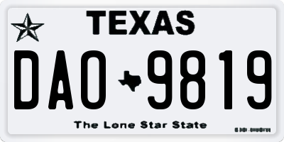 TX license plate DAO9819