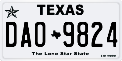 TX license plate DAO9824