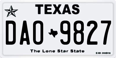 TX license plate DAO9827