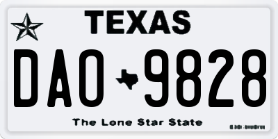 TX license plate DAO9828