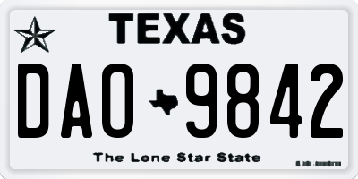 TX license plate DAO9842
