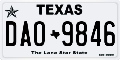 TX license plate DAO9846