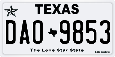 TX license plate DAO9853
