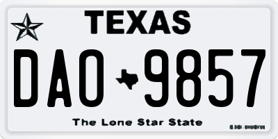 TX license plate DAO9857