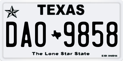 TX license plate DAO9858