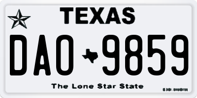 TX license plate DAO9859